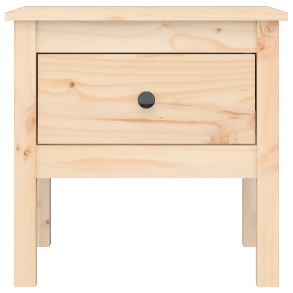 Solid Pine Wood Side Table - 50x50x49 cm, Natural Finish