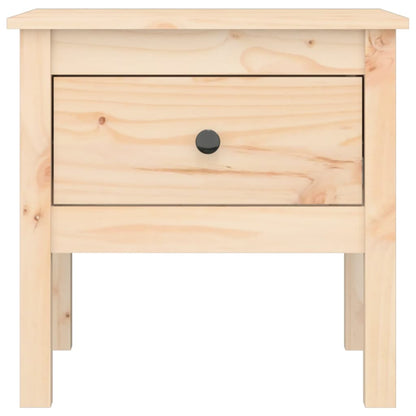 Solid Pine Wood Side Table - 50x50x49 cm, Natural Finish