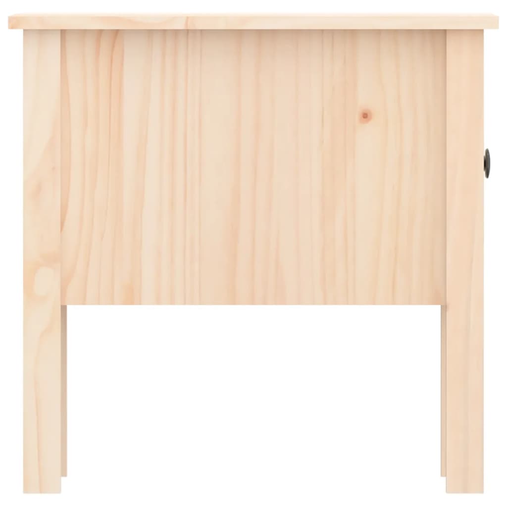 Solid Pine Wood Side Table - 50x50x49 cm, Natural Finish