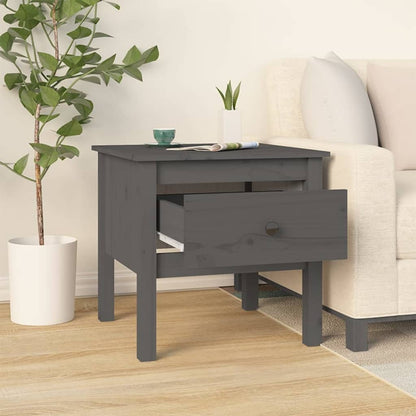 Side Table Grey 50x50x49 cm Solid Wood Pine