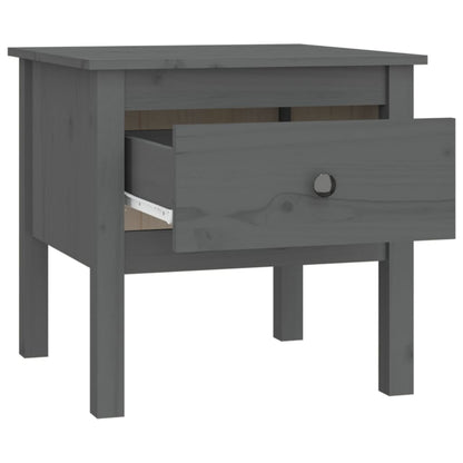 Side Table Grey 50x50x49 cm Solid Wood Pine