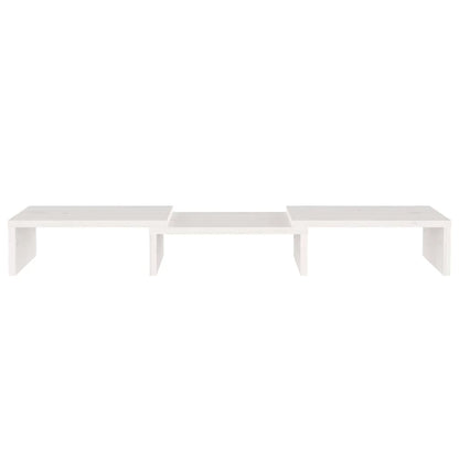 Monitor Stand White 60x24x10.5 cm Solid Wood Pine