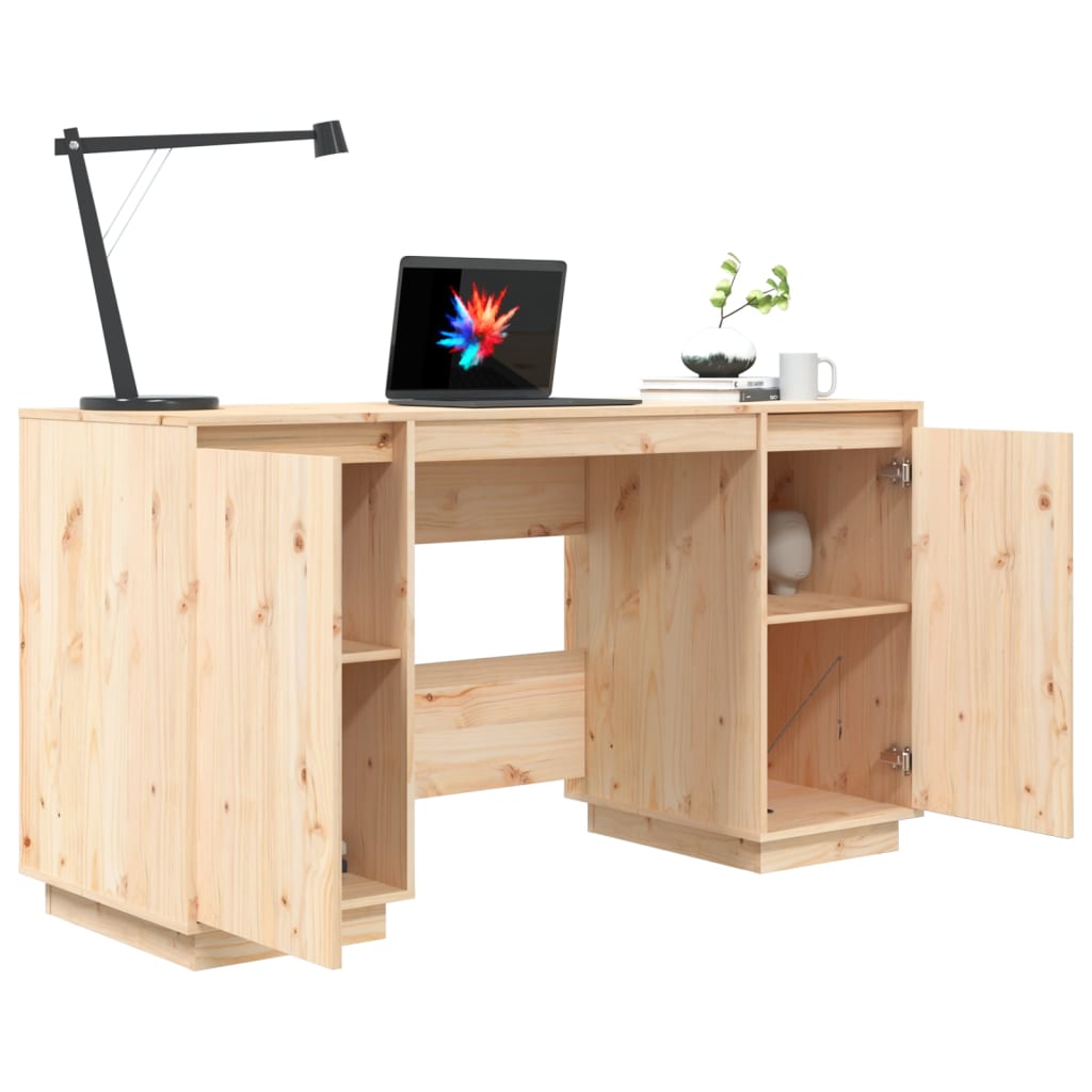 Solid Pine Wood Desk 140x50x75 cm - Durable & Stylish Workspace