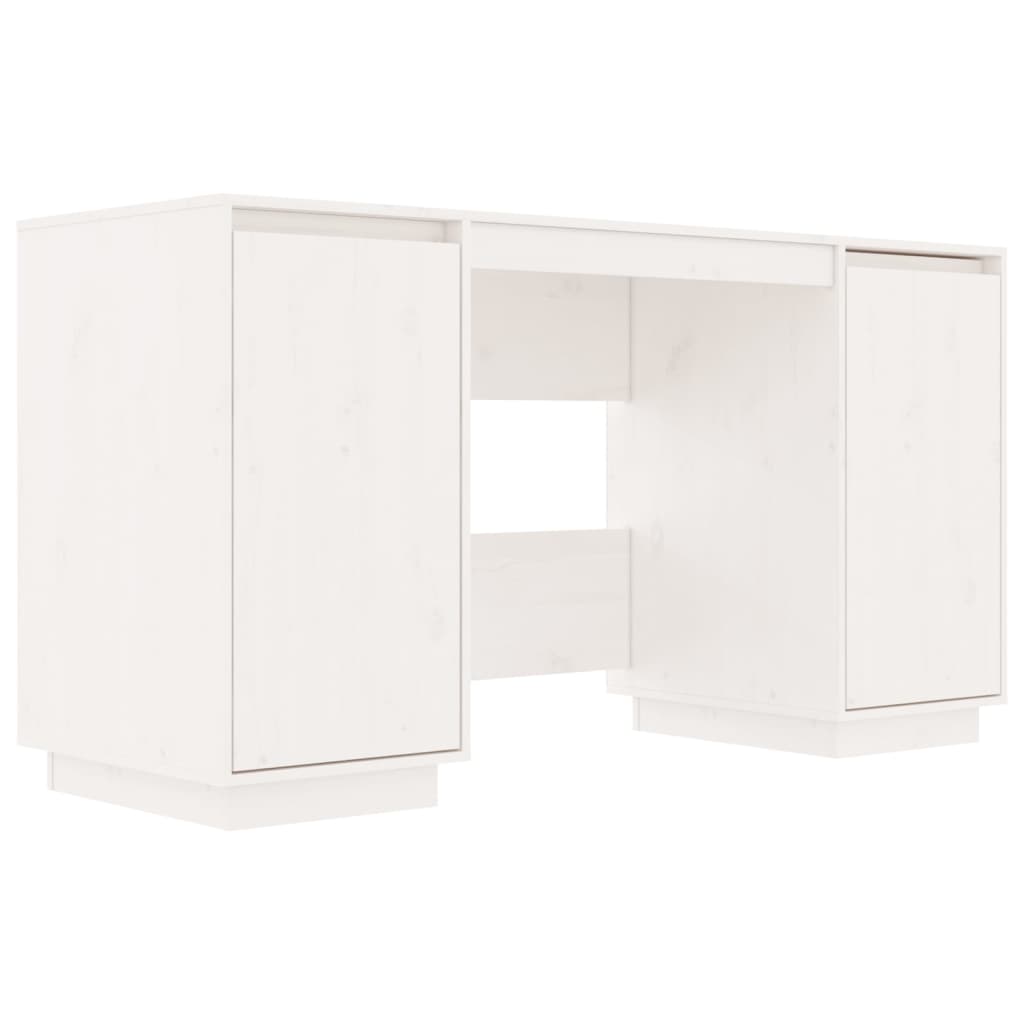 Solid Pine Wood Desk White 140x50x75 cm - Stylish & Durable