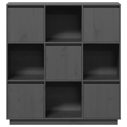 Highboard Grey 110.5x35x117 cm Solid Wood Pine