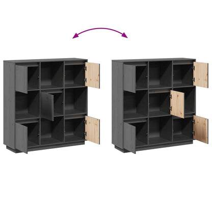 Highboard Grey 110.5x35x117 cm Solid Wood Pine