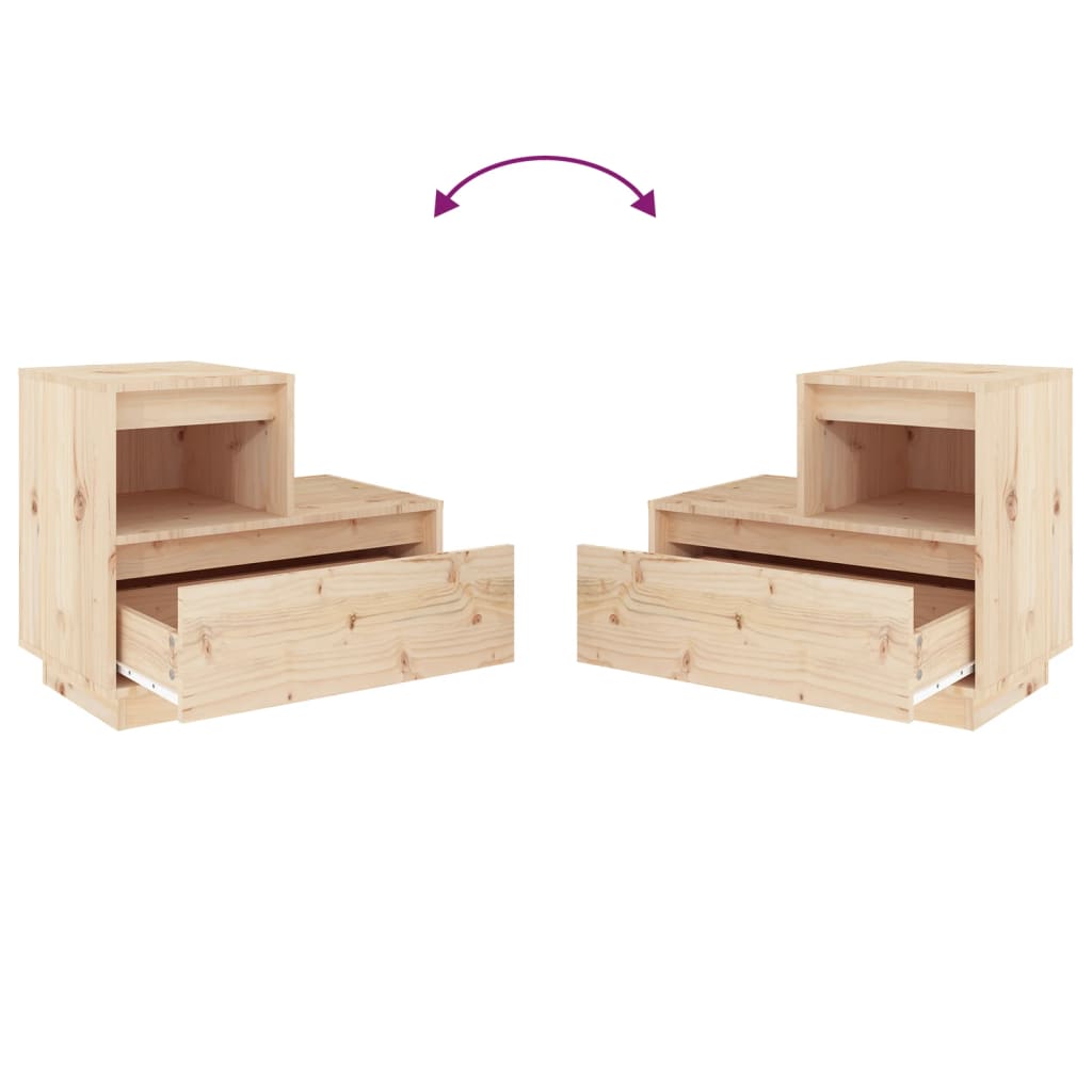 Solid Pine Bedside Cabinet 60x34x51 cm - Stylish & Durable