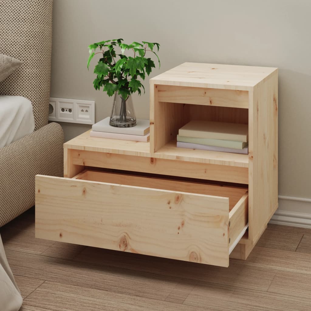 Solid Pine Bedside Cabinet 60x34x51 cm - Stylish & Durable