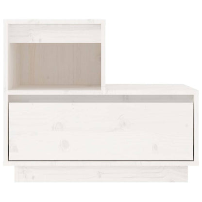 Solid Wood White Bedside Cabinet 60x34x51 cm Pine