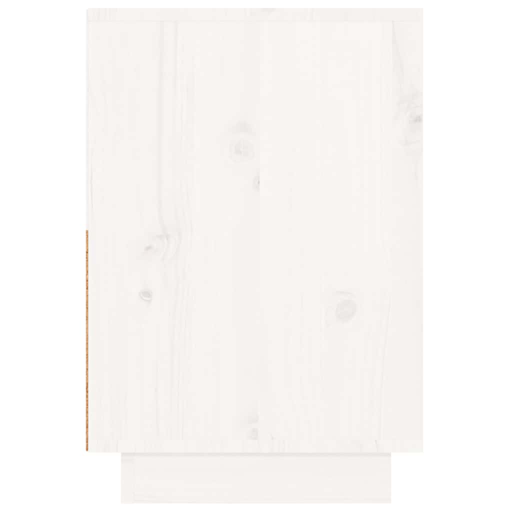 Solid Wood White Bedside Cabinet 60x34x51 cm Pine