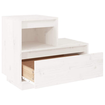 Solid Pine Bedside Cabinets (2 Pcs, White, 60x34x51 cm)