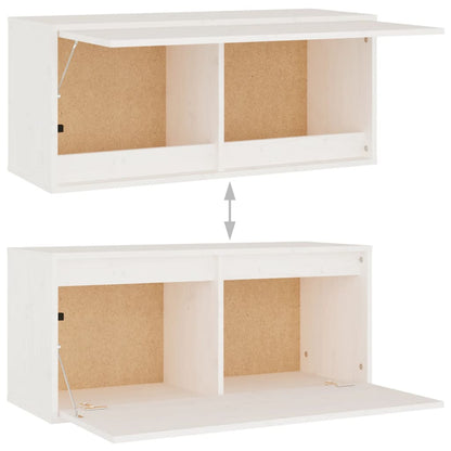 TV Cabinets 3 pcs White Solid Wood Pine