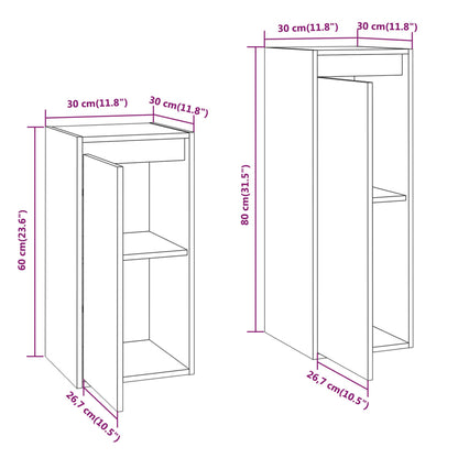 TV Cabinets 2 pcs Honey Brown Solid Wood Pine