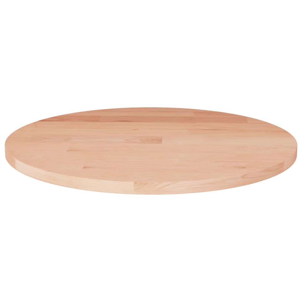 Solid Oak Round Table Top - 40x1.5 cm - Natural Wood Finish
