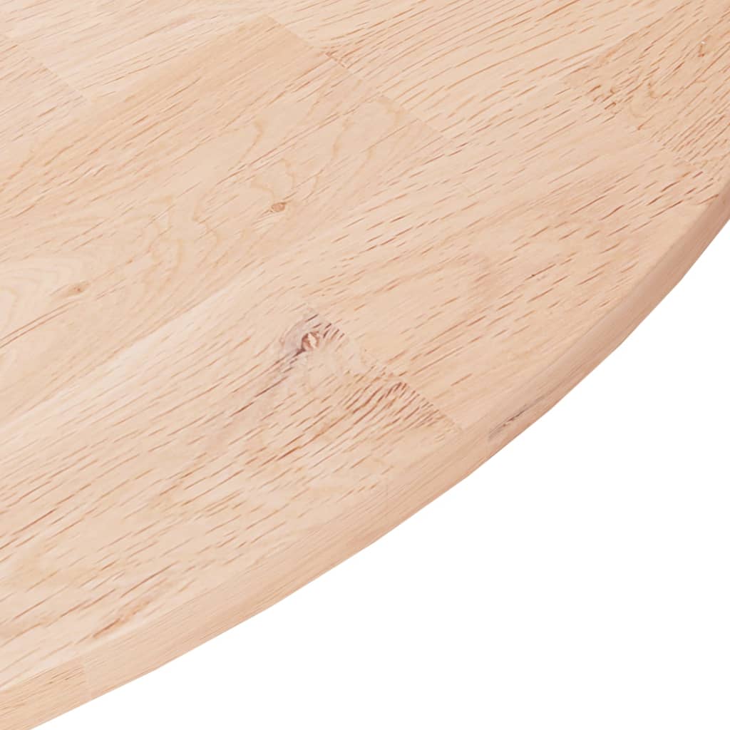 Solid Oak Round Table Top - 60x1.5 cm Premium Wood Finish