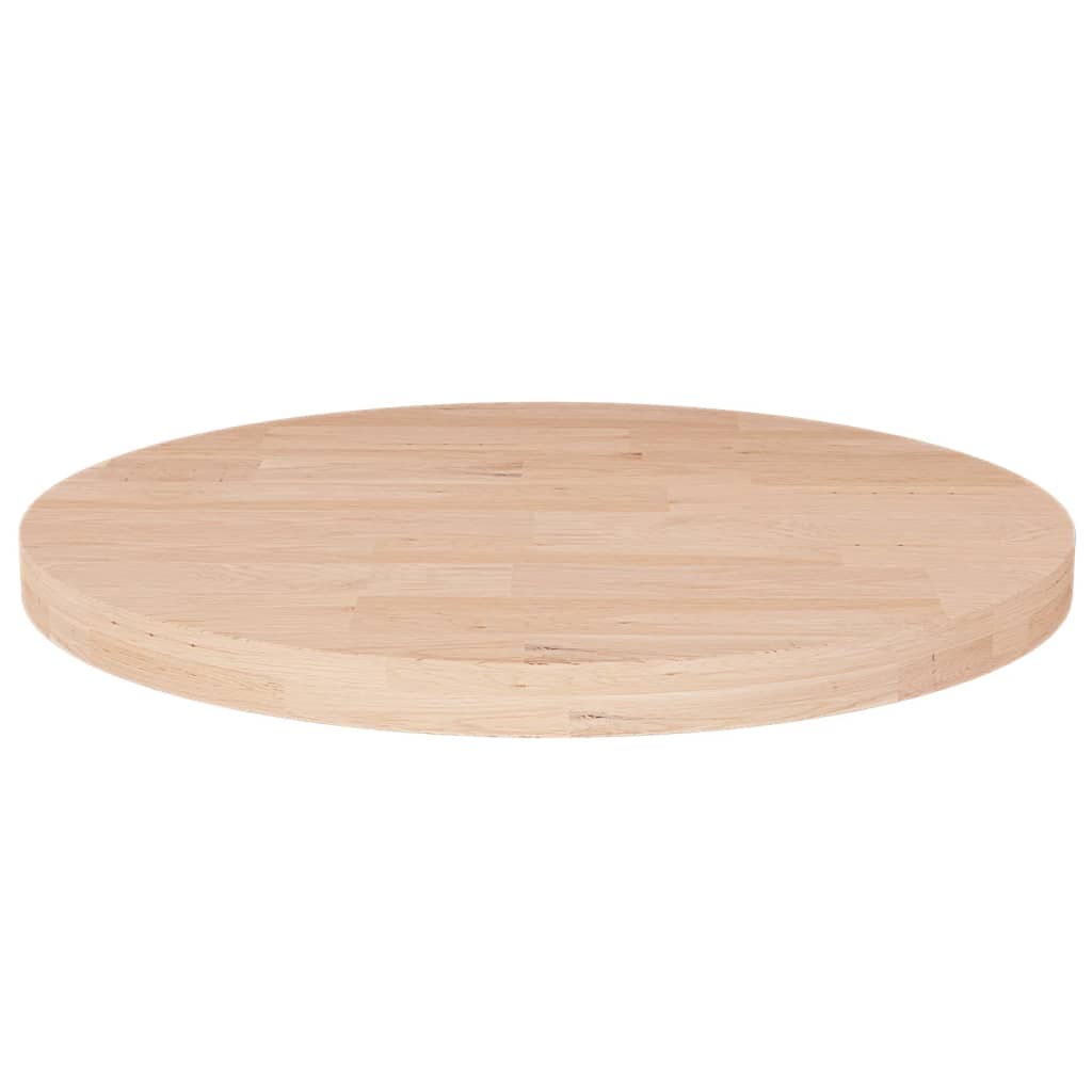 Oak Round Table Top Ø40x2.5 cm - Untreated Solid Wood
