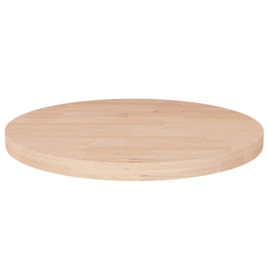 Untreated Solid Oak Round Table Top Ø50x2.5 cm - Natural Finish