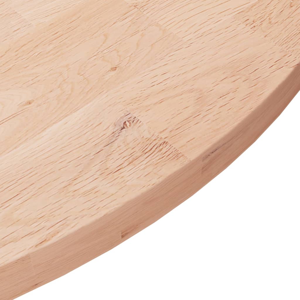 Solid Oak Round Table Top Ø60x2.5 cm - Untreated Wood Finish