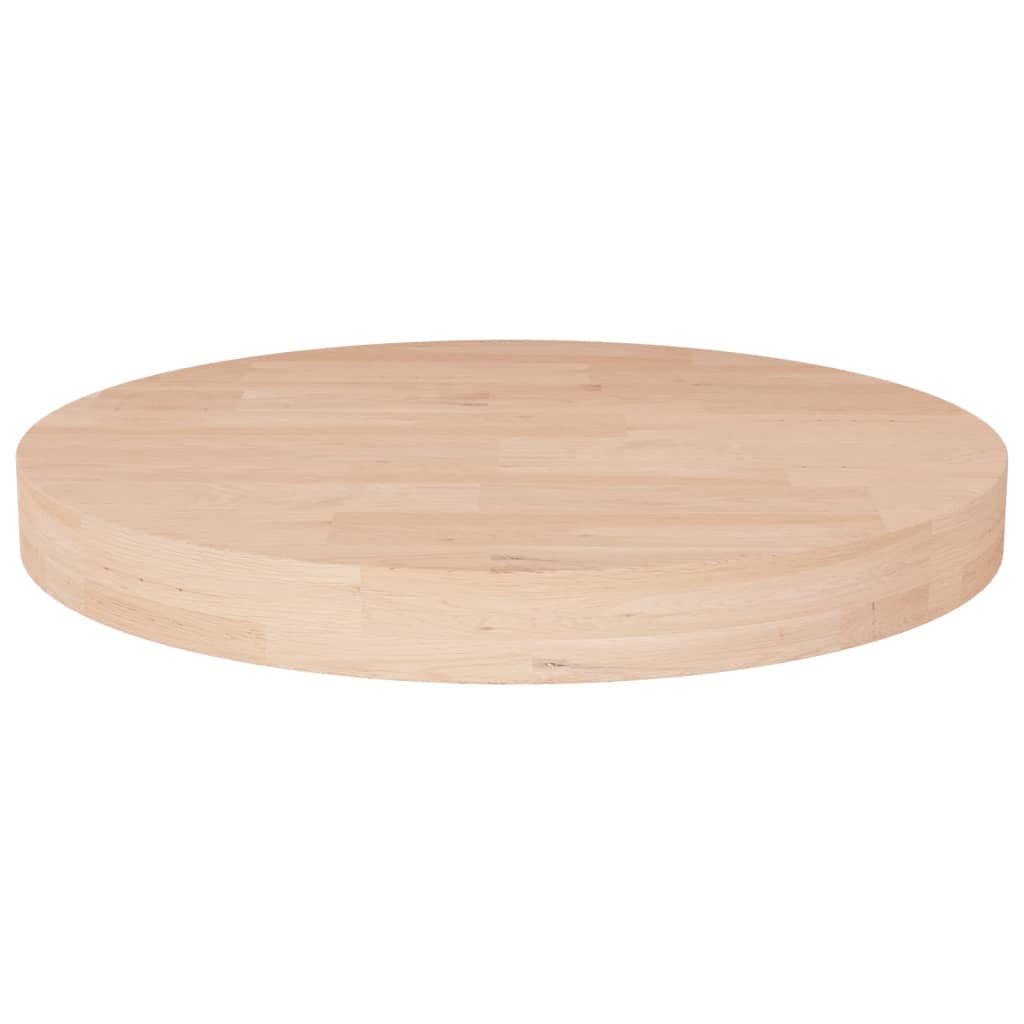Solid Oak Round Table Top Ø30x4 cm - Untreated Wood Finish