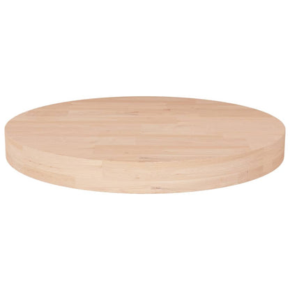 Solid Oak Round Table Top Ø30x4 cm - Untreated Wood Finish