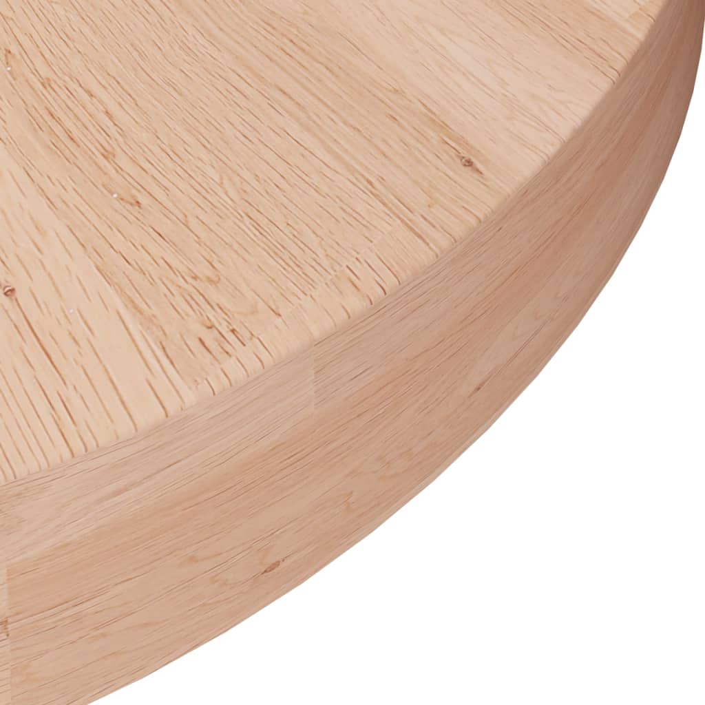Solid Oak Round Table Top Ø30x4 cm - Untreated Wood Finish