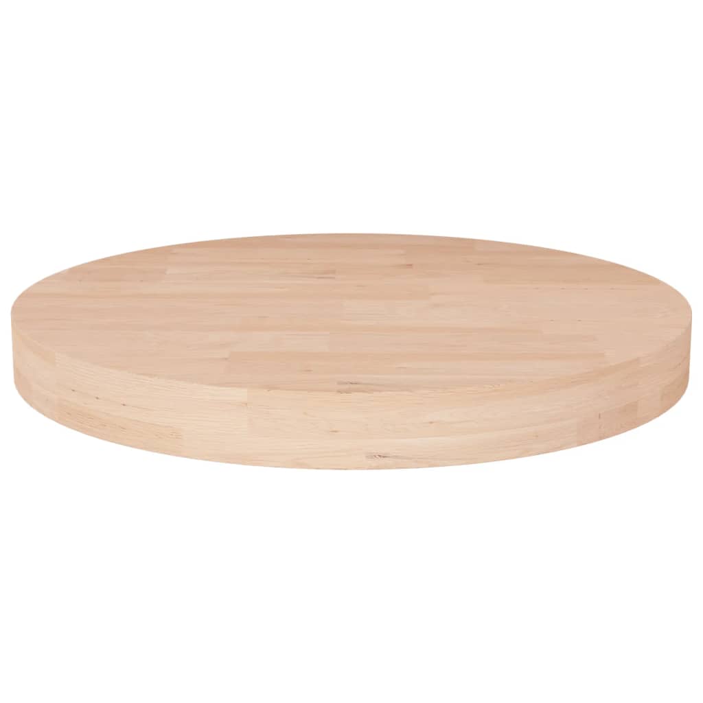 Solid Oak Round Table Top Ø40x4 cm - Untreated Finish