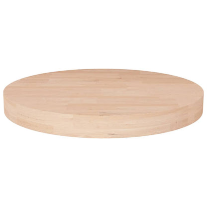 Solid Oak Round Table Top Ø40x4 cm - Untreated Finish