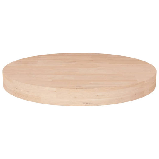 Solid Oak Round Table Top Ø40x4 cm - Untreated Finish