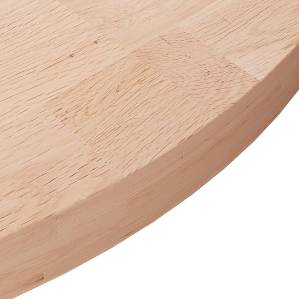 Ø70 cm Solid Oak Round Table Top - Untreated, Natural Finish