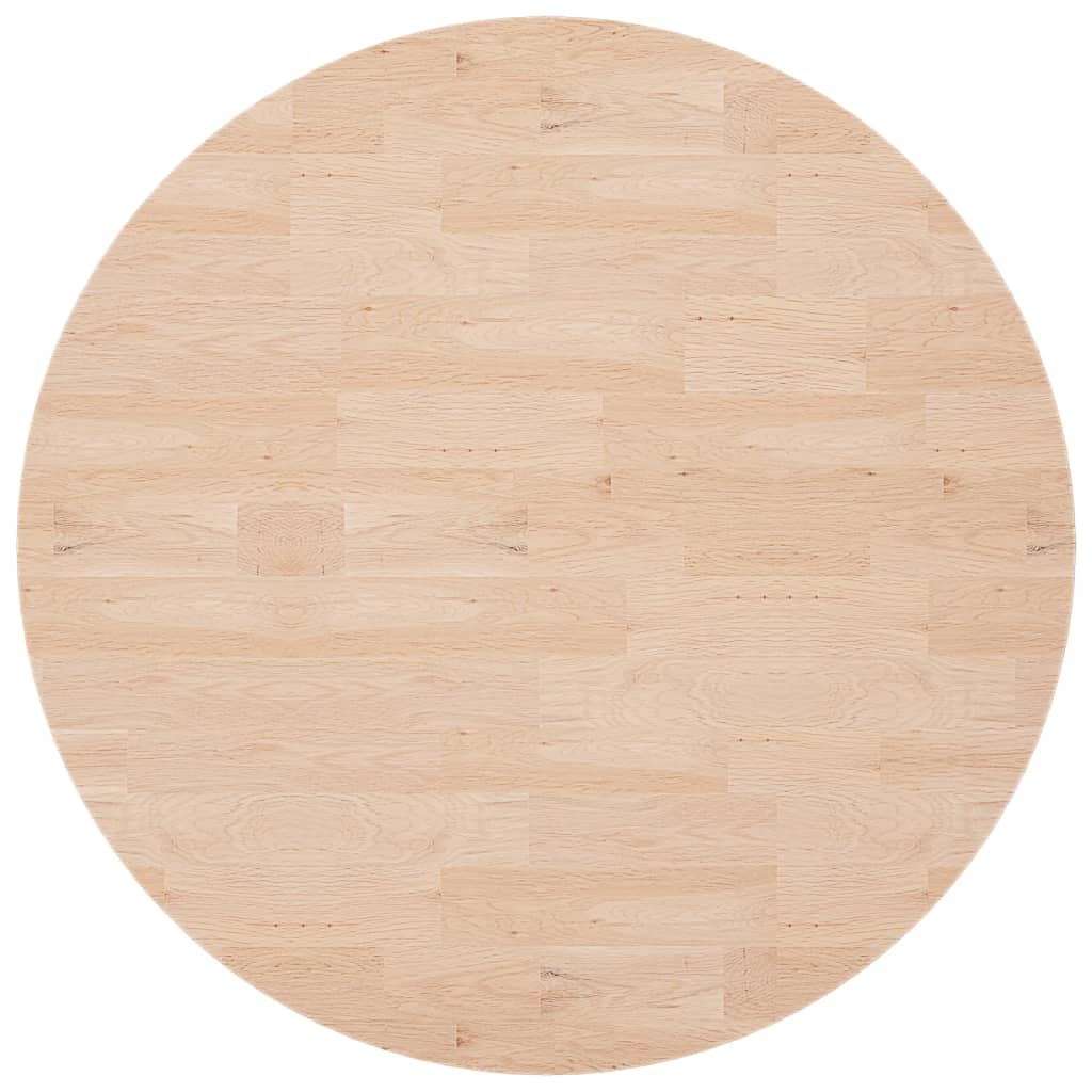 Solid Oak Round Table Top Ø90cm, Untreated Wood Finish