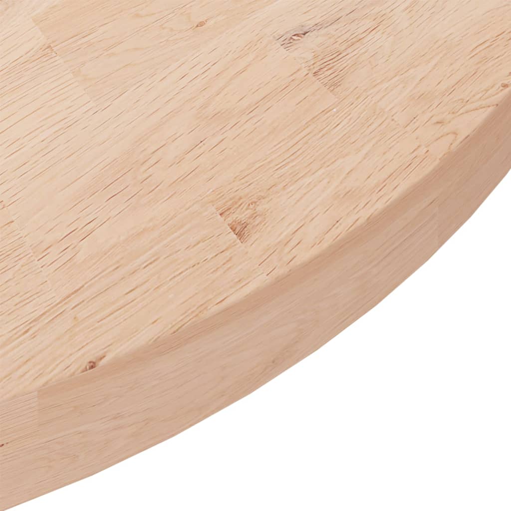 Solid Oak Round Table Top Ø90cm, Untreated Wood Finish