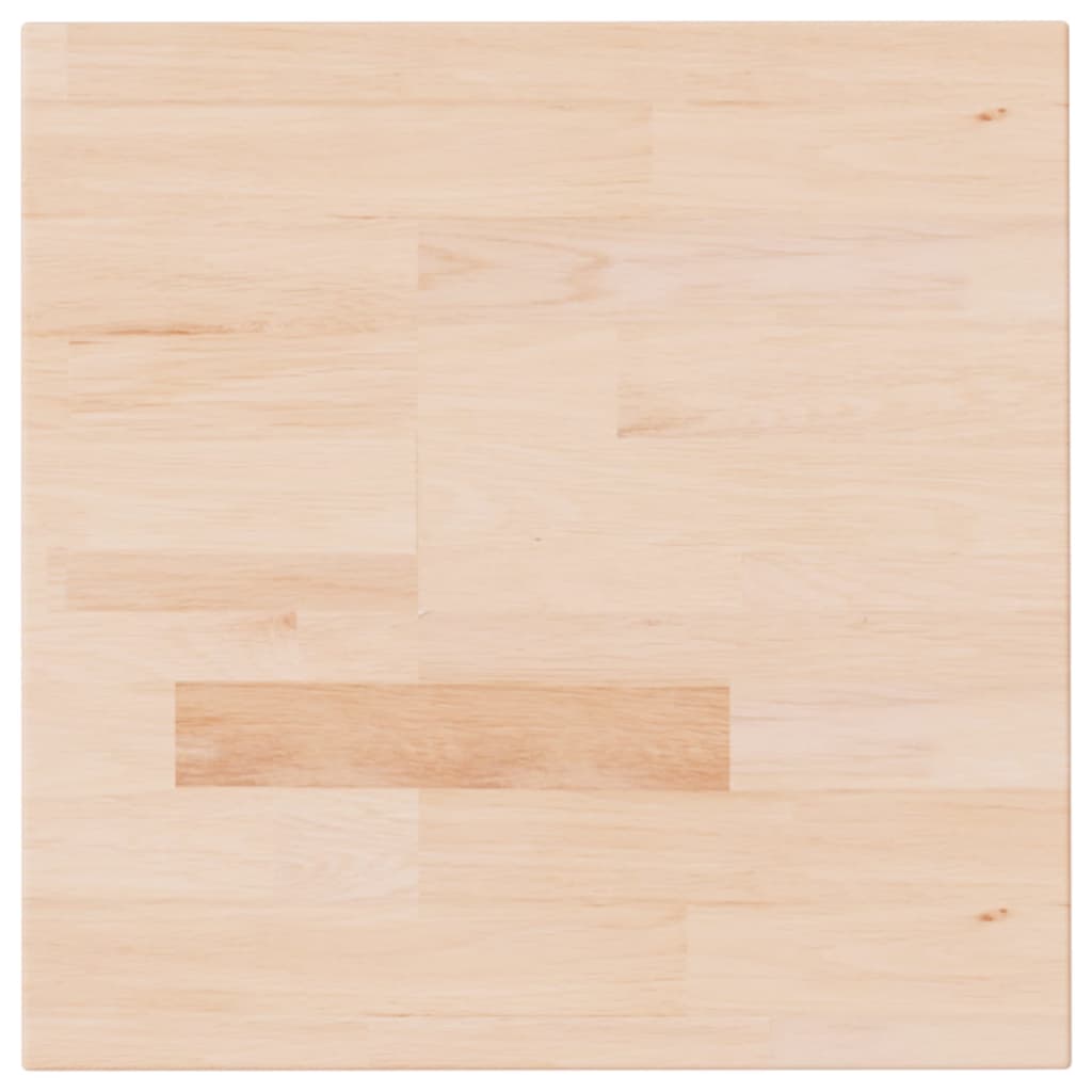 Solid Oak Square Table Top 40x40x4 cm - Untreated Wood Finish