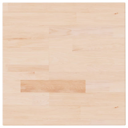 Solid Oak Square Table Top 40x40x4 cm - Untreated Wood Finish