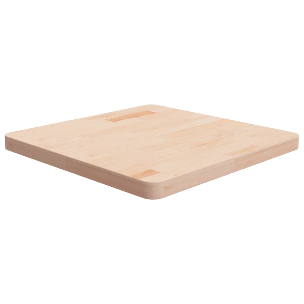 Untreated Solid Oak Square Table Top - 60x60x4 cm