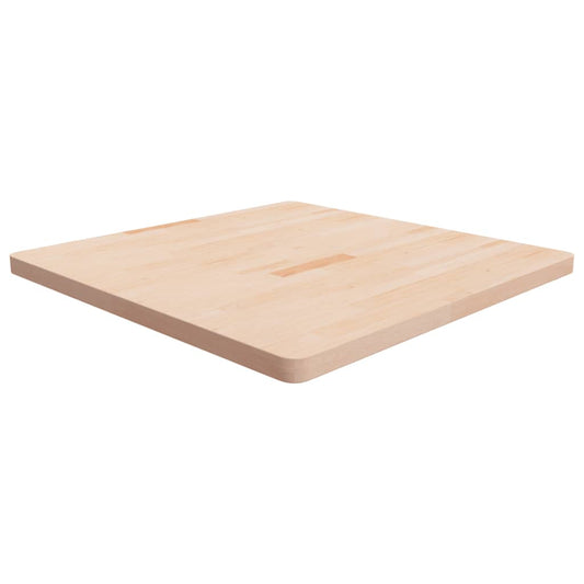 Untreated Solid Oak Square Table Top - 90x90x4 cm