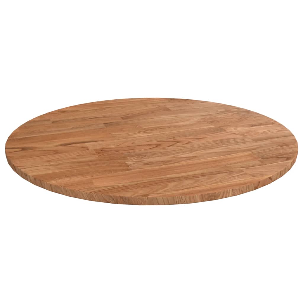 Solid Oak Round Table Top, Light Brown, Ø40x1.5 cm