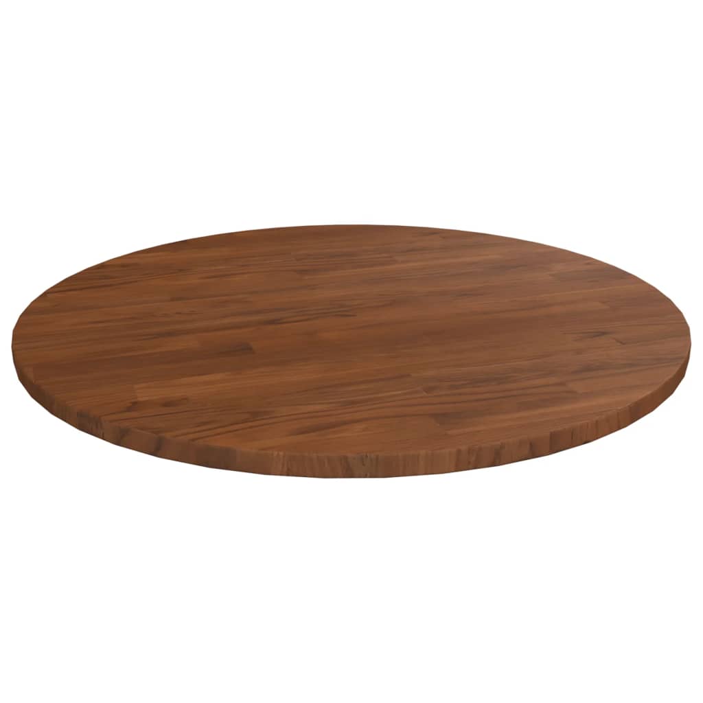 Solid Oak Round Table Top, Dark Brown Ø50x1.5 cm