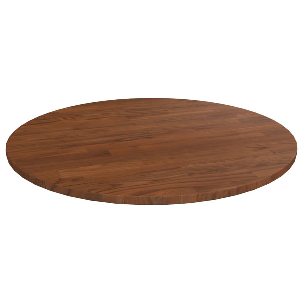 Dark Brown Oak Round Table Top Ø60cm - Solid Wood, 1.5cm Thick