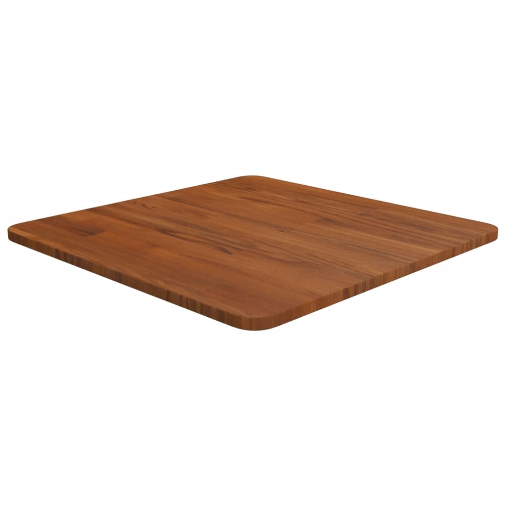 Solid Oak Dark Brown Square Table Top 50x50cm - Durable Finish
