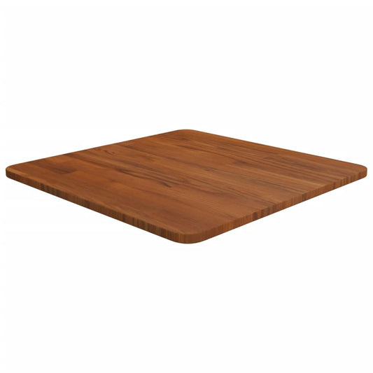 Solid Oak Dark Brown Square Table Top 50x50cm - Durable Finish