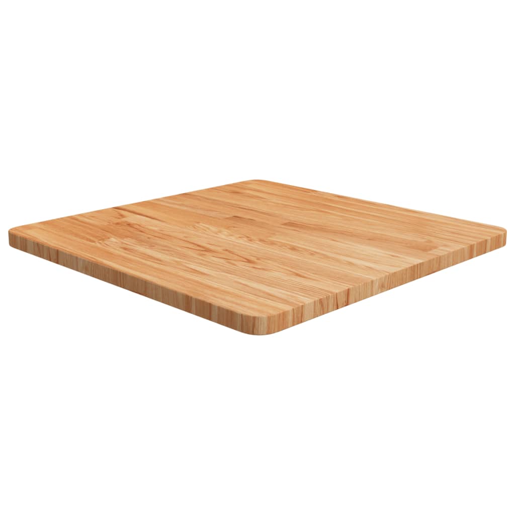 Light Brown Oak Square Table Top, 60x60x2.5cm Solid Wood