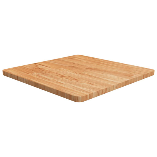 Light Brown Oak Square Table Top, 60x60x2.5cm Solid Wood
