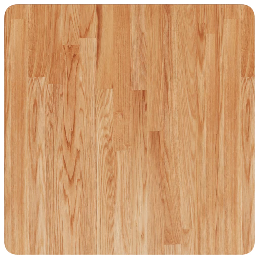 Light Brown Oak Square Table Top, 60x60x2.5cm Solid Wood