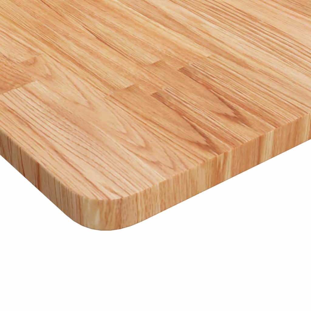 Light Brown Oak Square Table Top, 60x60x2.5cm Solid Wood