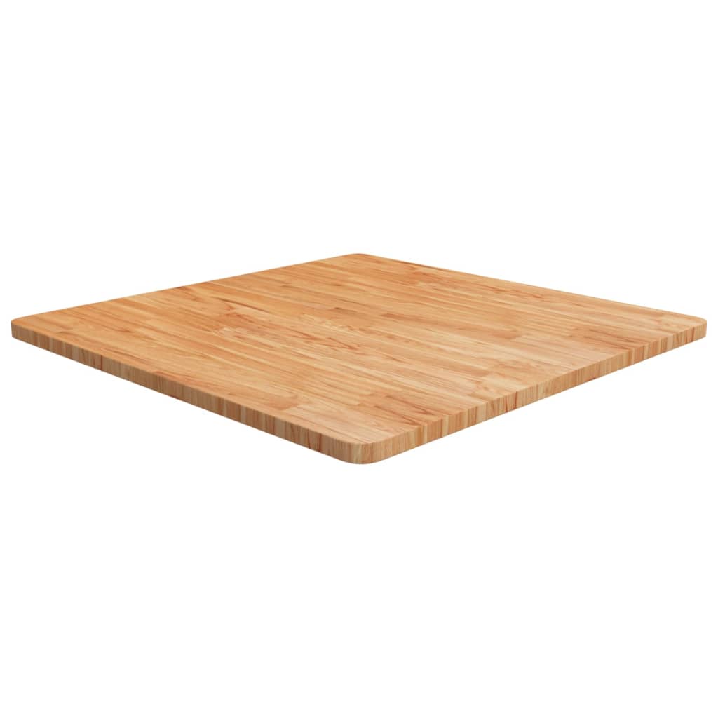 Square Oak Table Top, Light Brown, 80x80cm - Solid Wood