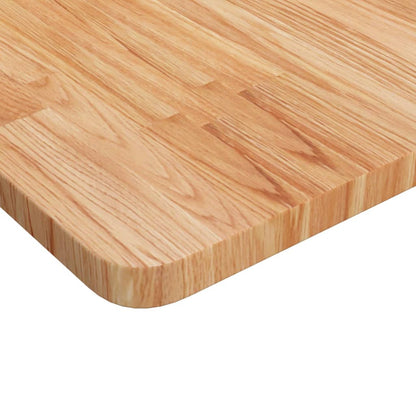 Square Oak Table Top, Light Brown, 80x80cm - Solid Wood