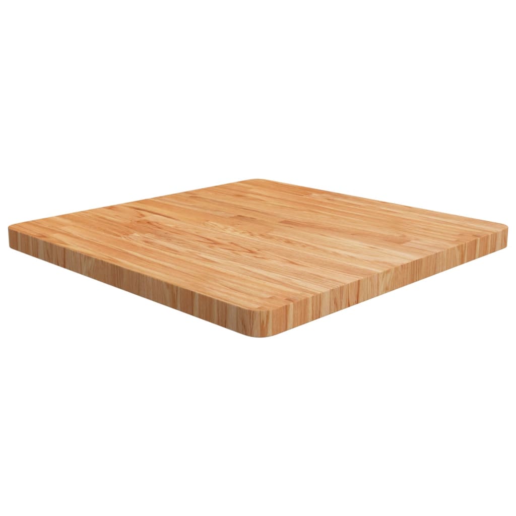Solid Oak Square Table Top - Light Brown, 70x70x4cm