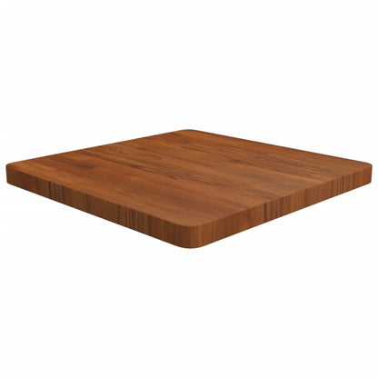Solid Oak Square Table Top, Dark Brown, 60x60x4cm