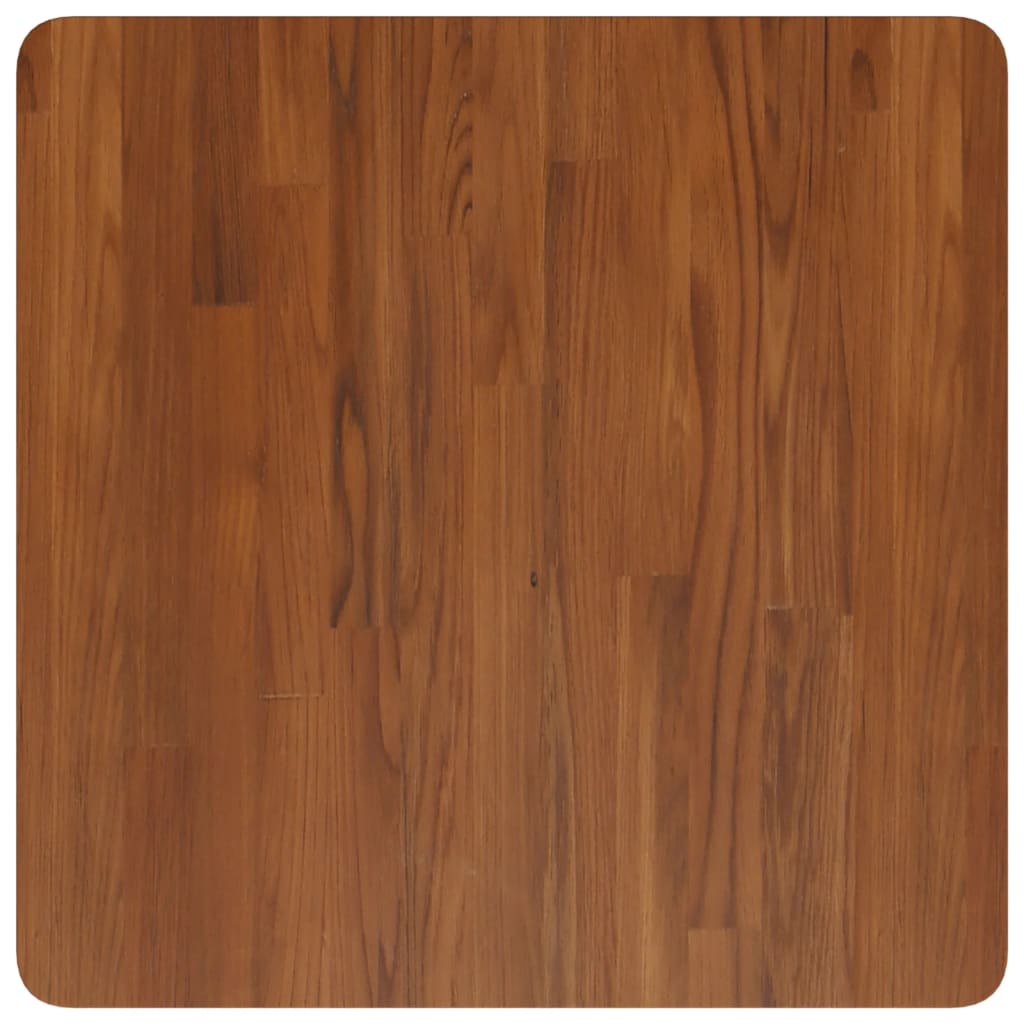 Solid Oak Square Table Top, Dark Brown, 60x60x4cm