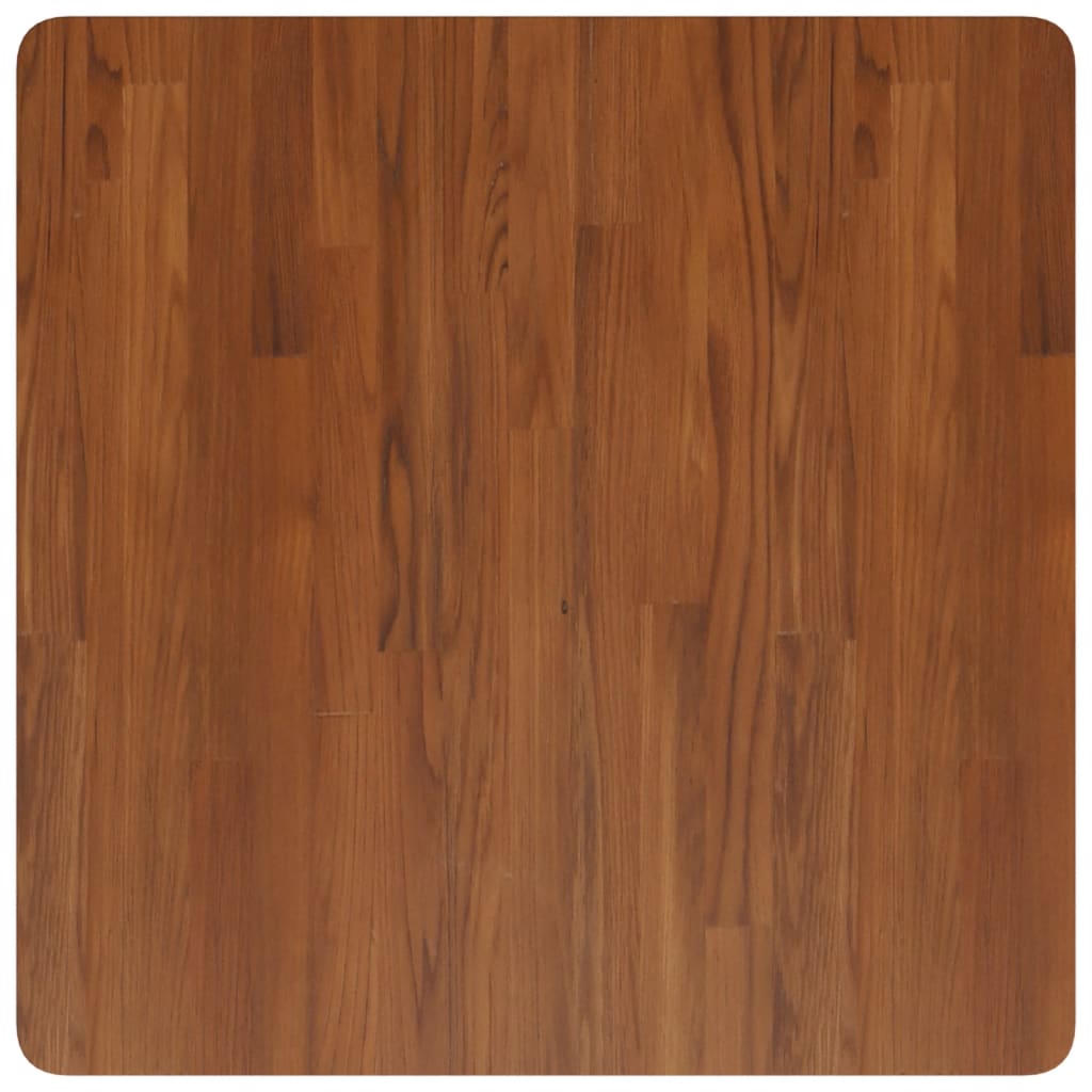 Solid Oak Square Table Top 70x70cm - Dark Brown Finish